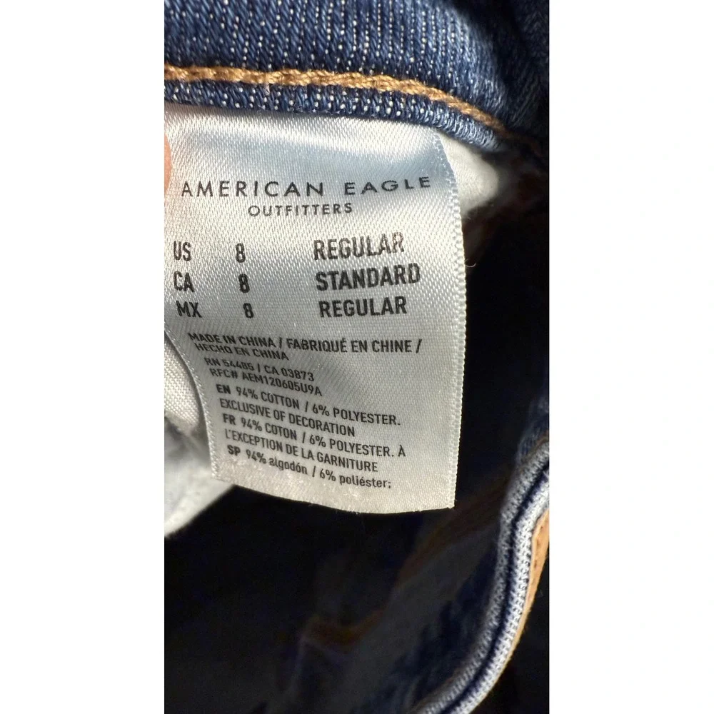 American Eagle Outfitters Womens Size 8 Jeans Ripped Medium Wash Comfort Stretch